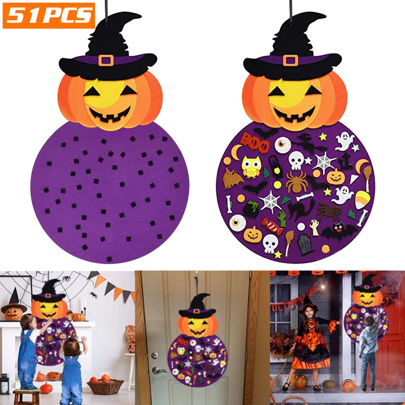 51-Pieces: Felt Pumpkin Witch Hanging Décor Holiday Decor & Apparel - DailySale