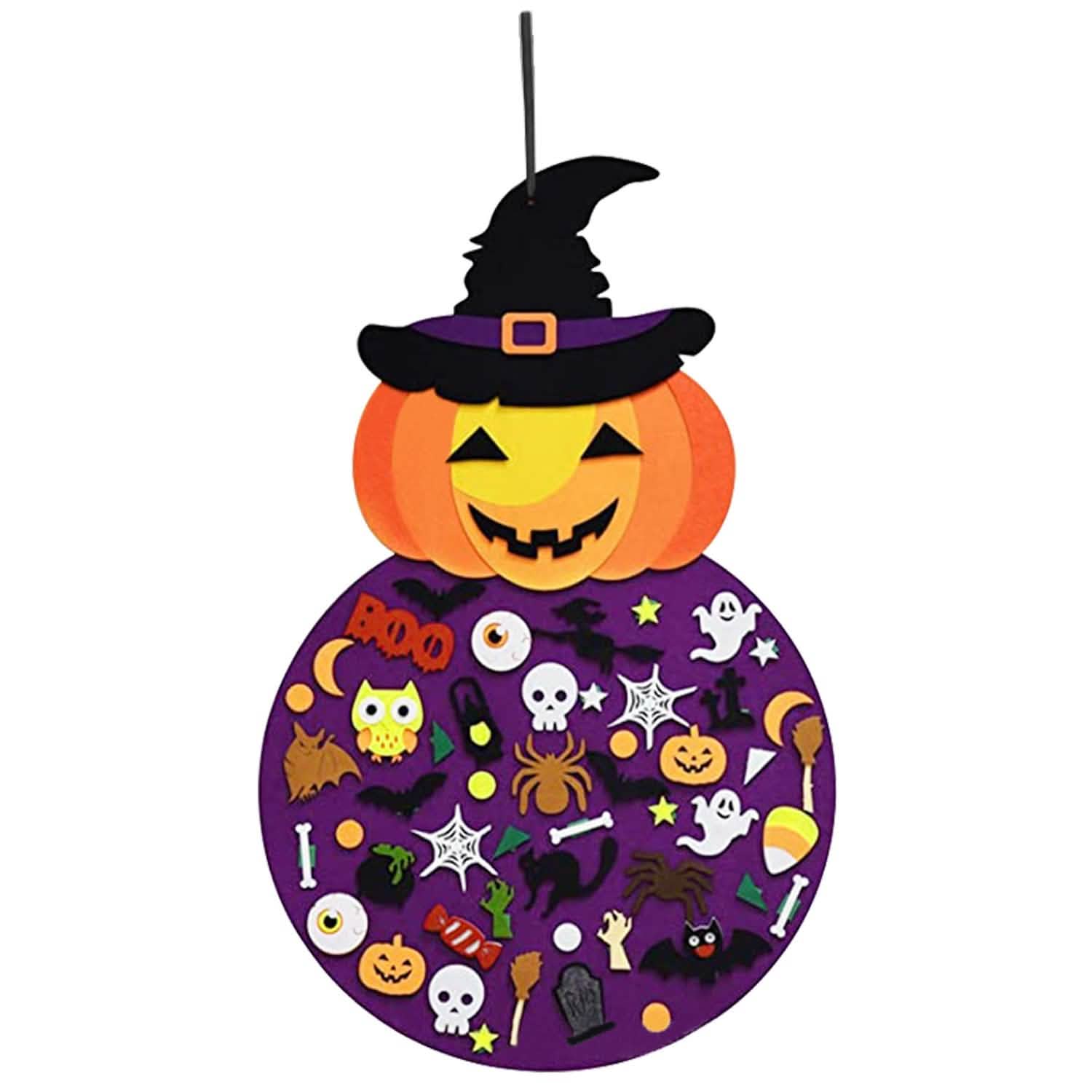 51-Pieces: Felt Pumpkin Witch Hanging Décor Holiday Decor & Apparel - DailySale