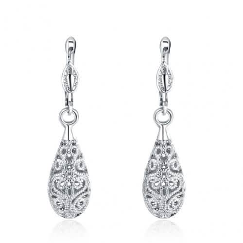 18K Gold Laser Cut Filigree Drop Earrings - Assorted Colors - DailySale, Inc