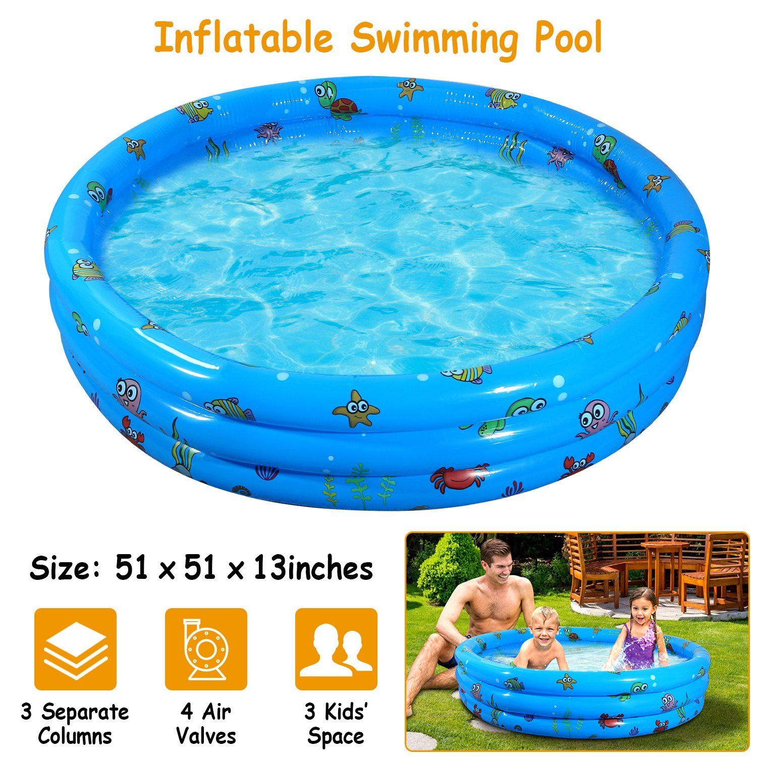 51x13" Inflatable Swimming Pool Sports & Outdoors - DailySale