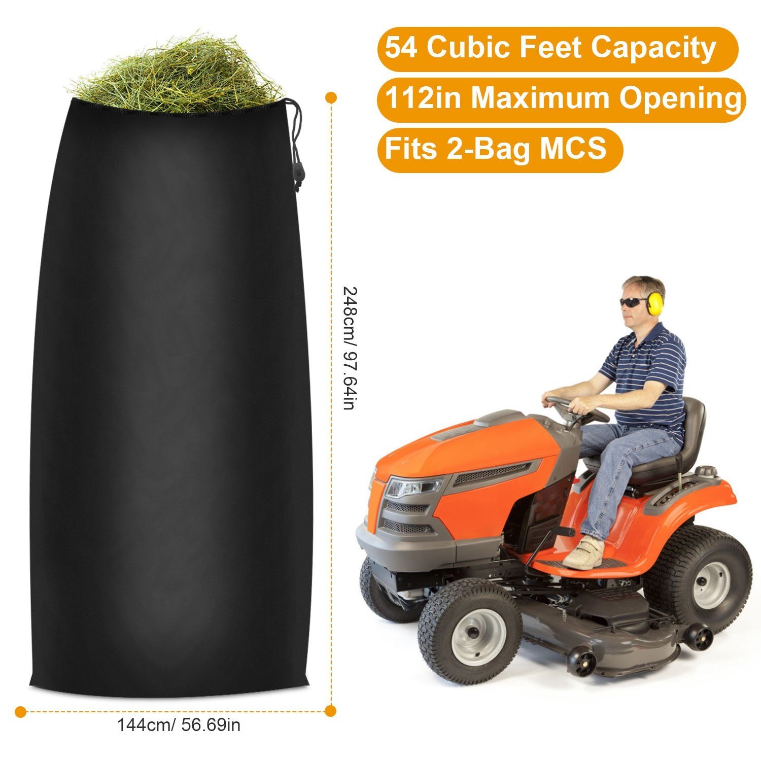 54 Cubic Lawn Tractor Leaf Bag Garden & Patio - DailySale