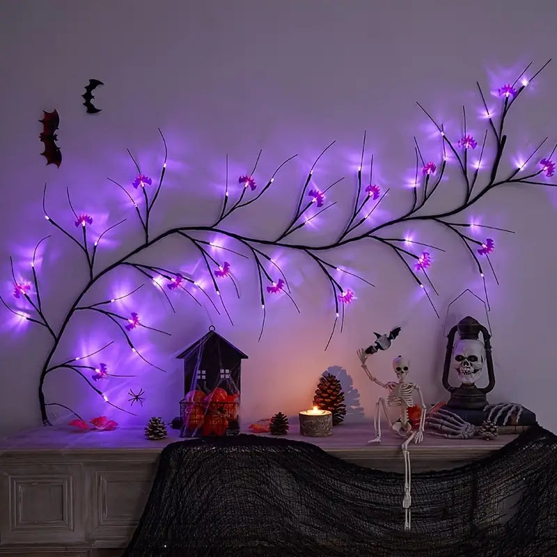 54LED Halloween Bat Decorative Branch String Lights, Wall-mounted Indoor Decorative String Lights Holiday Decor & Apparel Bat - DailySale