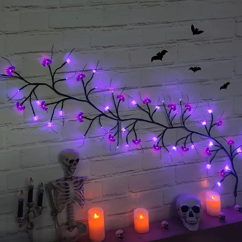 54LED Halloween Bat Decorative Branch String Lights, Wall-mounted Indoor Decorative String Lights Holiday Decor & Apparel - DailySale