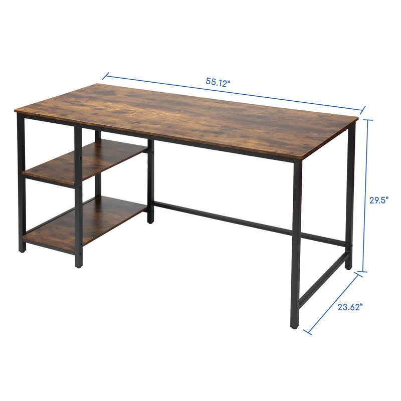 55" Rectangular Desk with Storage Shelves Furniture & Decor - DailySale