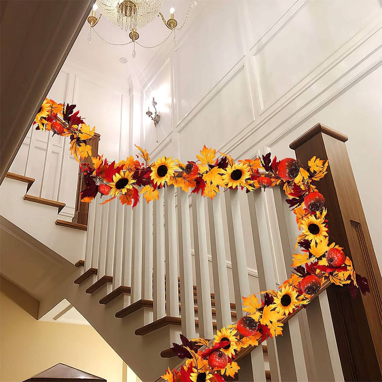 5.6ft Artificial Maple Leaf Garland Hanging Plant Vine Furniture & Decor - DailySale