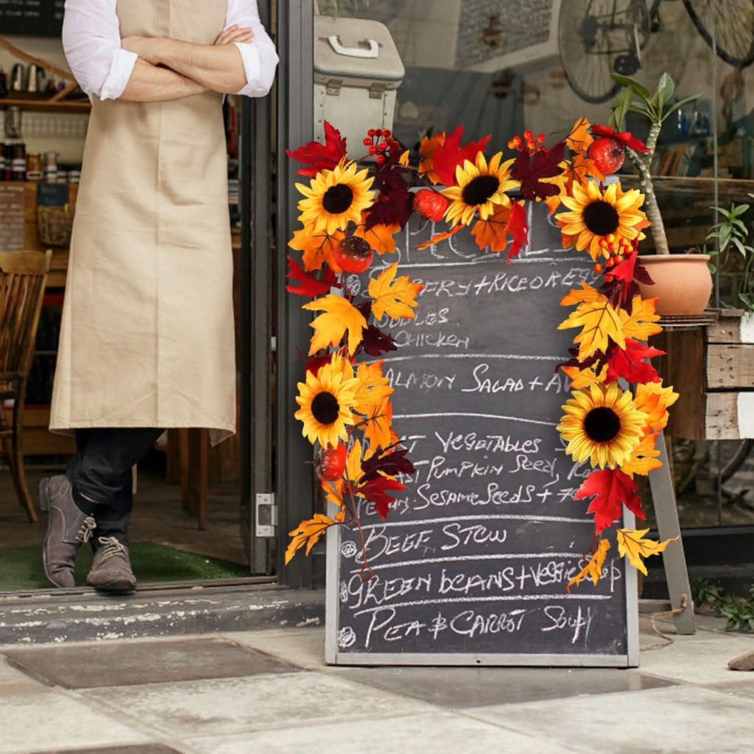 5.6ft Artificial Maple Leaf Garland Hanging Plant Vine Furniture & Decor - DailySale