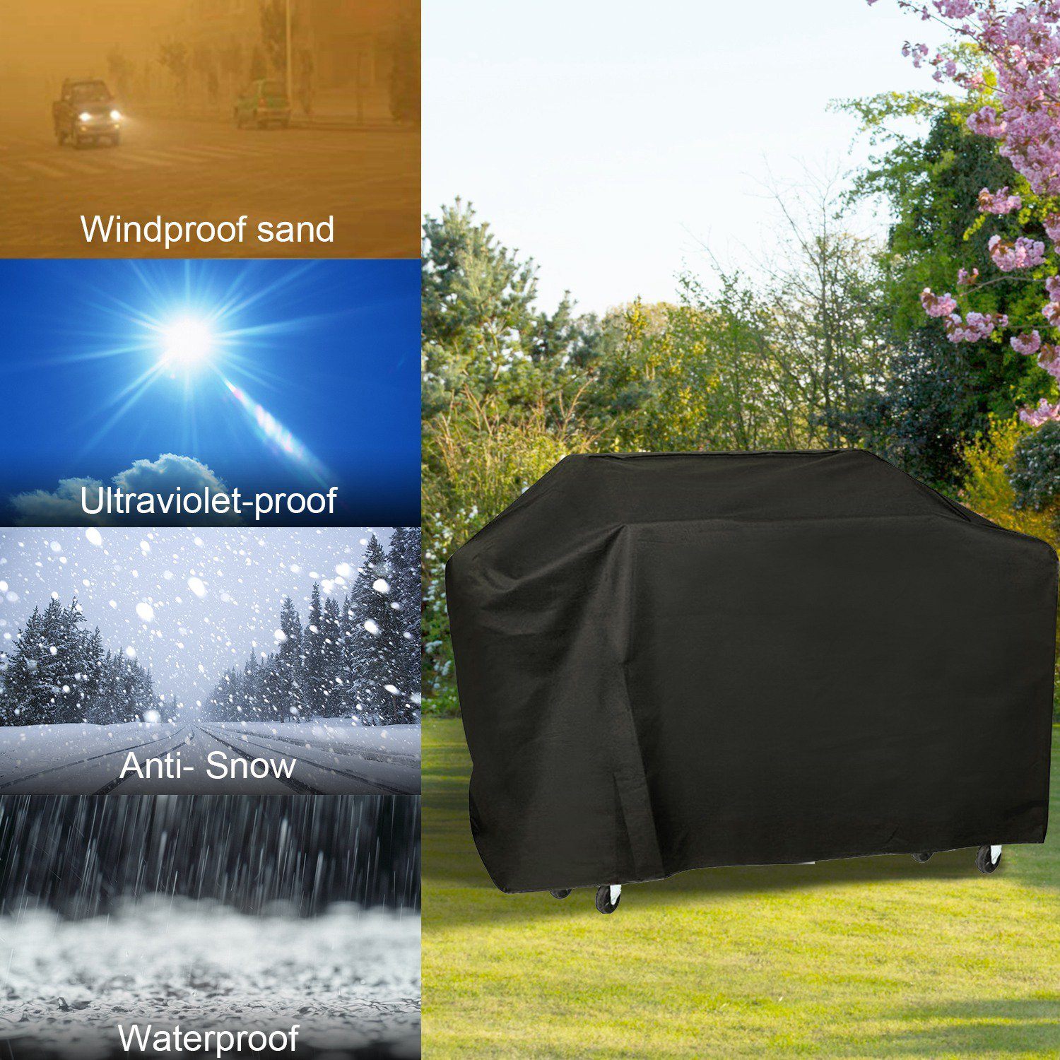 57-Inch Weather Resistant Barbecue Grill Cover Garden & Patio - DailySale