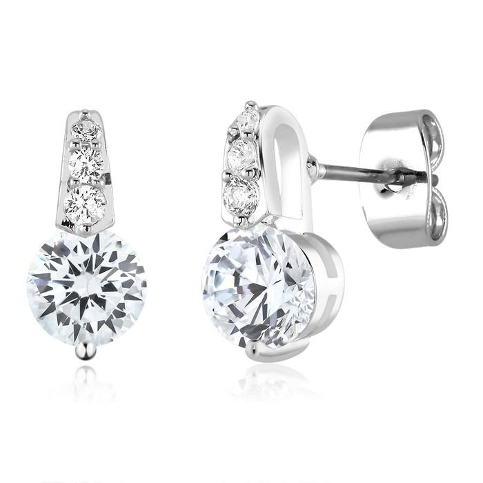 5CTTW Sparkling Cubic Zirconia Dramatic Stud Earrings Earrings - DailySale