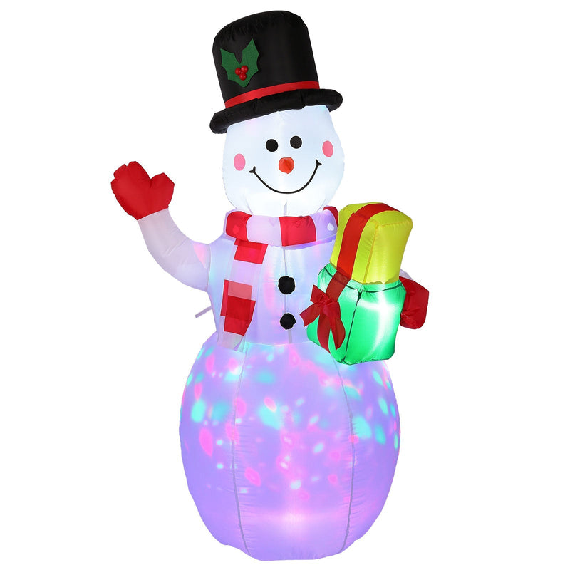 5FT Snowman Inflatable Outdoor Decoration Rotating LED Lights Holiday Decor & Apparel - DailySale