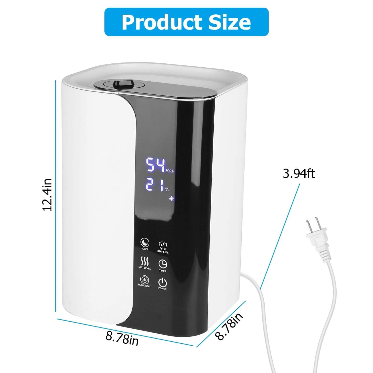 5L Gal Humidifier Top Fill Cool Mist with Essential Oils Diffuser Filter Wellness - DailySale