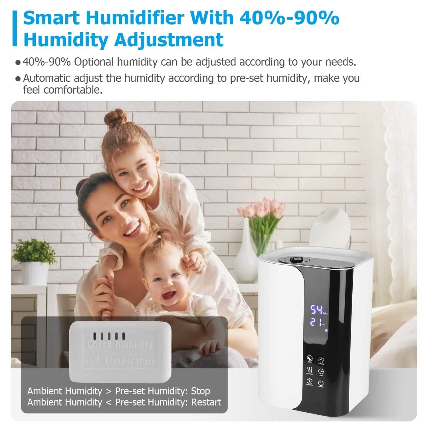 5L Gal Humidifier Top Fill Cool Mist with Essential Oils Diffuser Filter Wellness - DailySale