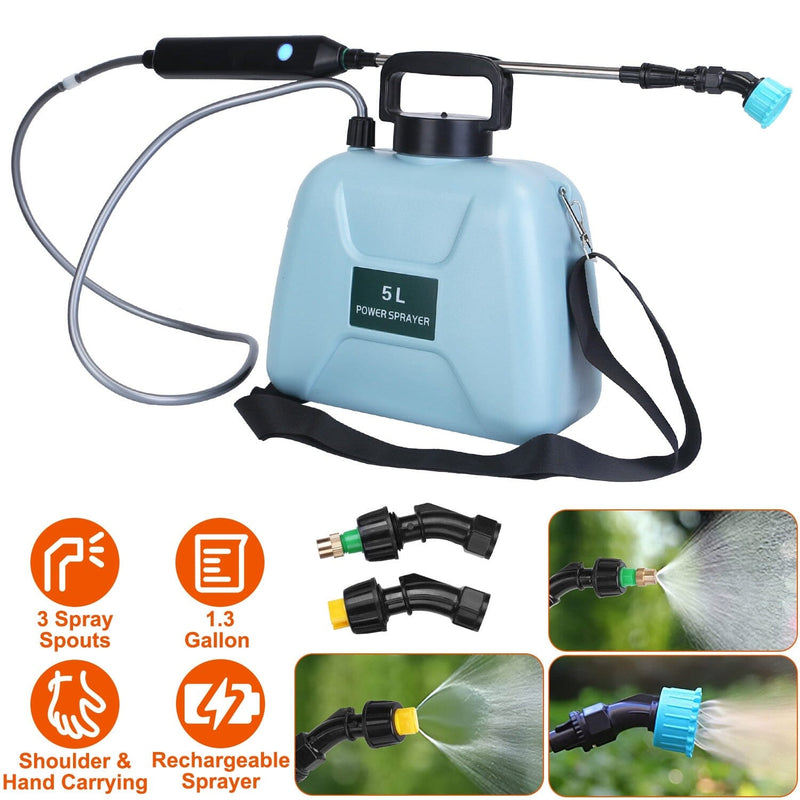 5L/1/3 Gallon Electric Plant Sprayer Telescopic Rechargeable with 3 Spray Sprouts Garden & Patio - DailySale