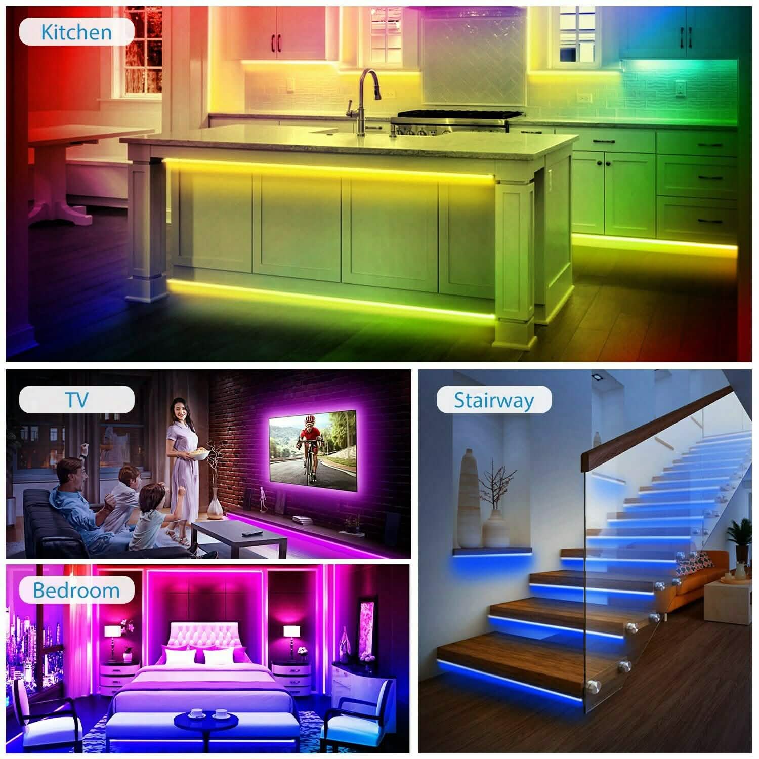 5M LED Strip Light 5050 SMD RGB Waterproof Smart WIFI IR APP Controller Lighting & Decor - DailySale
