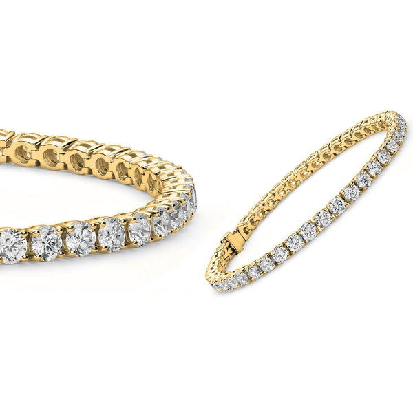 5MM Round Cubic Zirconia Tennis Bracelet Bracelets Gold - DailySale