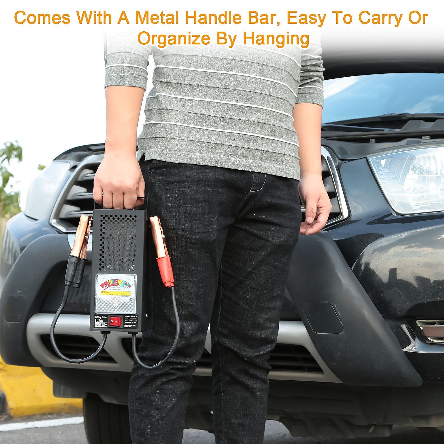 6-12V Automotive Battery Tester with Heavy Duty Insulated Copper Clips Automotive - DailySale