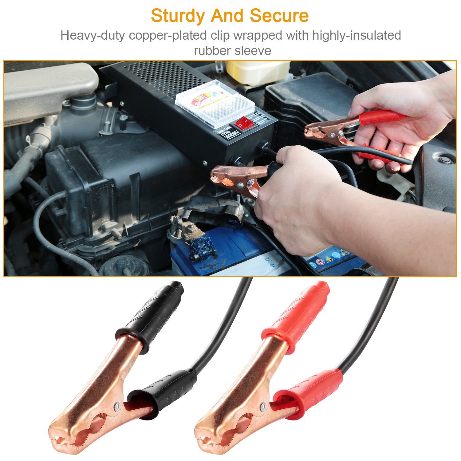 6-12V Automotive Battery Tester with Heavy Duty Insulated Copper Clips Automotive - DailySale