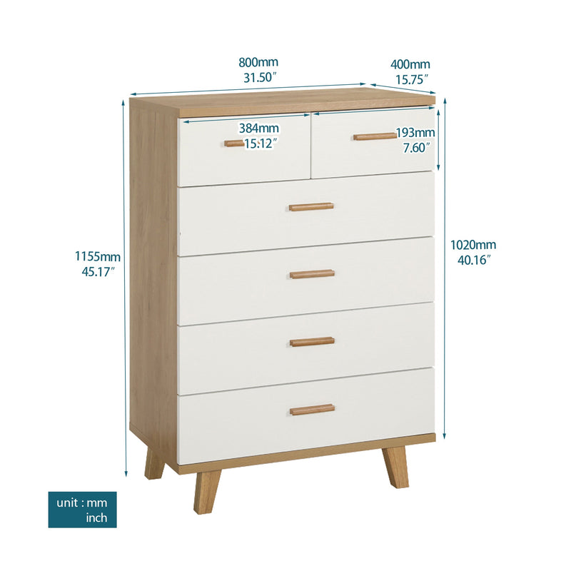 6 Drawer Dresser with Handle Closet & Storage - DailySale