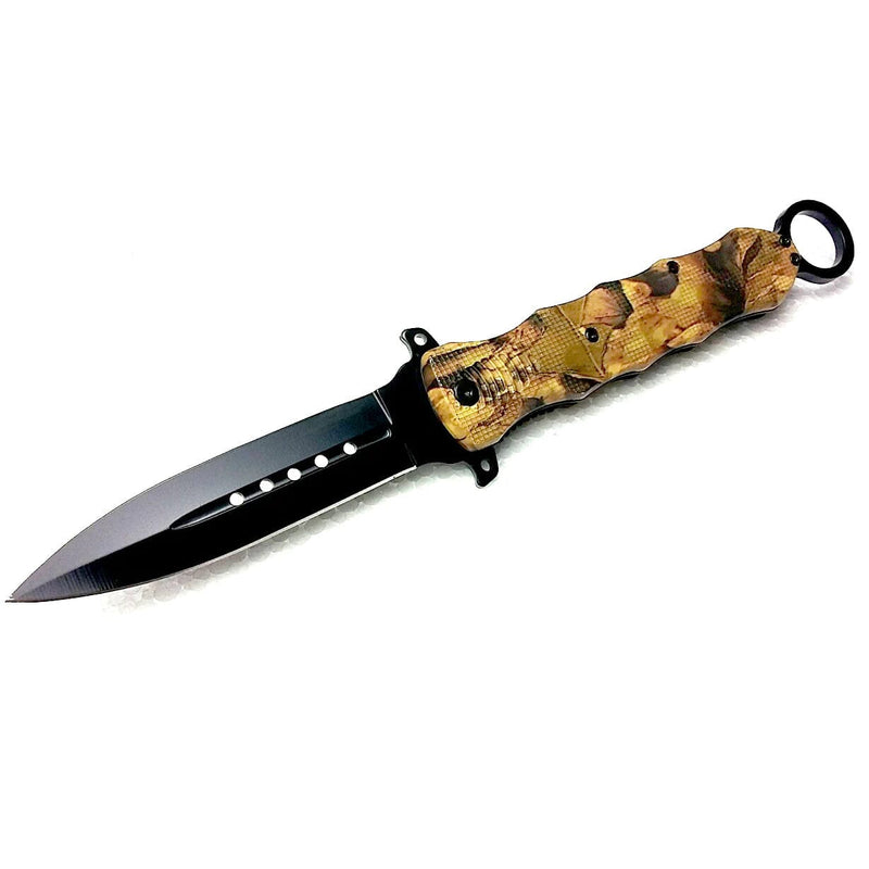 6" Finger Loop Knife With ABS Handle Tactical Weave - DailySale