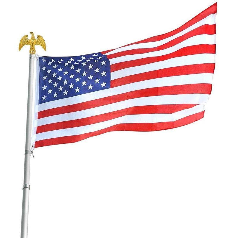 6-Foot Deluxe U.S. Flag Pole Set with Golden Eagle Top by Americana Everything Else - DailySale