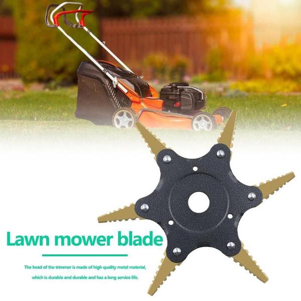 6 Leaves Lawn Mower Blade Metal Brush Cutter Blades Trimmer Blade Garden & Patio - DailySale