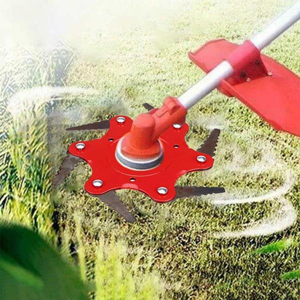 6 Leaves Lawn Mower Blade Metal Brush Cutter Blades Trimmer Blade Garden & Patio - DailySale