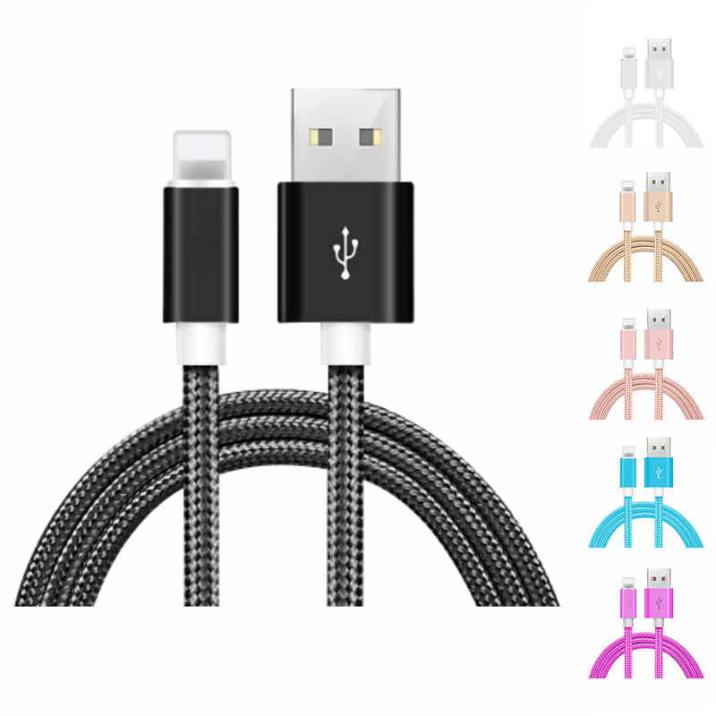 6-Pack: 10-Foot Braided Heavy-Duty Lightning Cables for Apple Devices Mobile Accessories - DailySale
