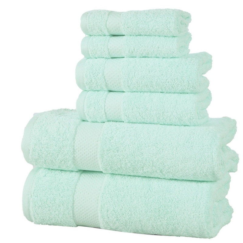 6-Pack: 100% Cotton Towel Set - Assorted Colors Home Essentials Aqua - DailySale