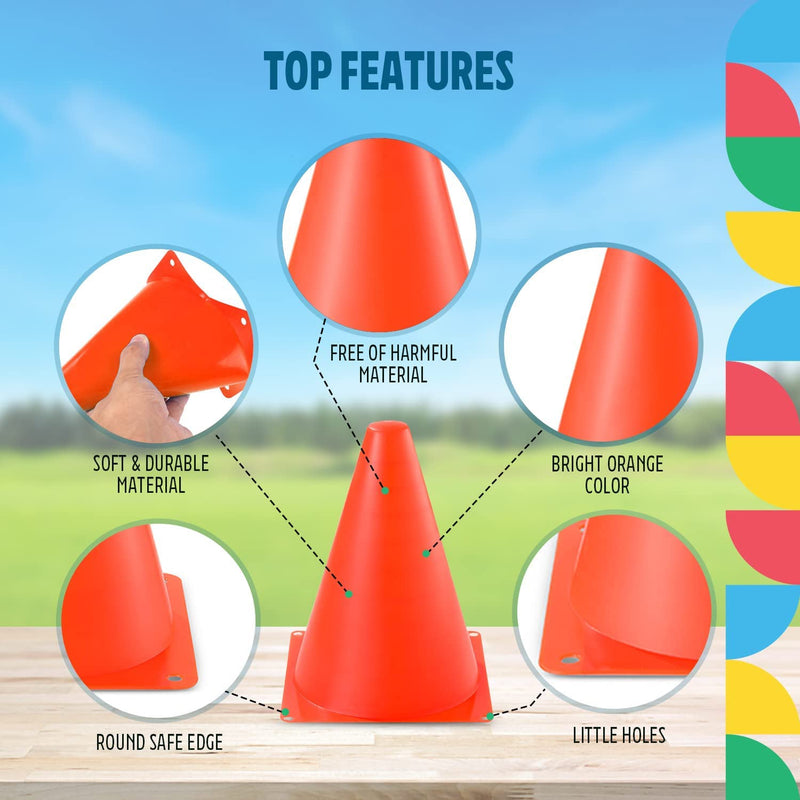 6-Pack: 7-inch Traffic Cones Sports Practice for Agility Drills & Training Toys & Games - DailySale