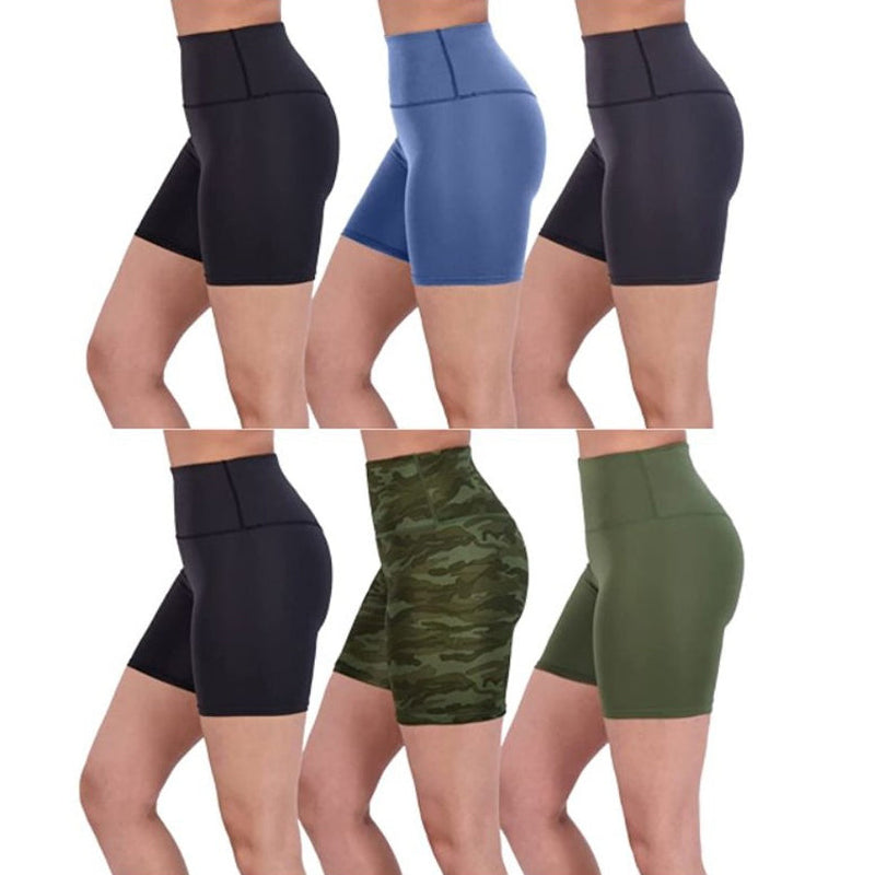 6-Pack: Active High Waisted Biker Shorts Women's Bottoms - DailySale