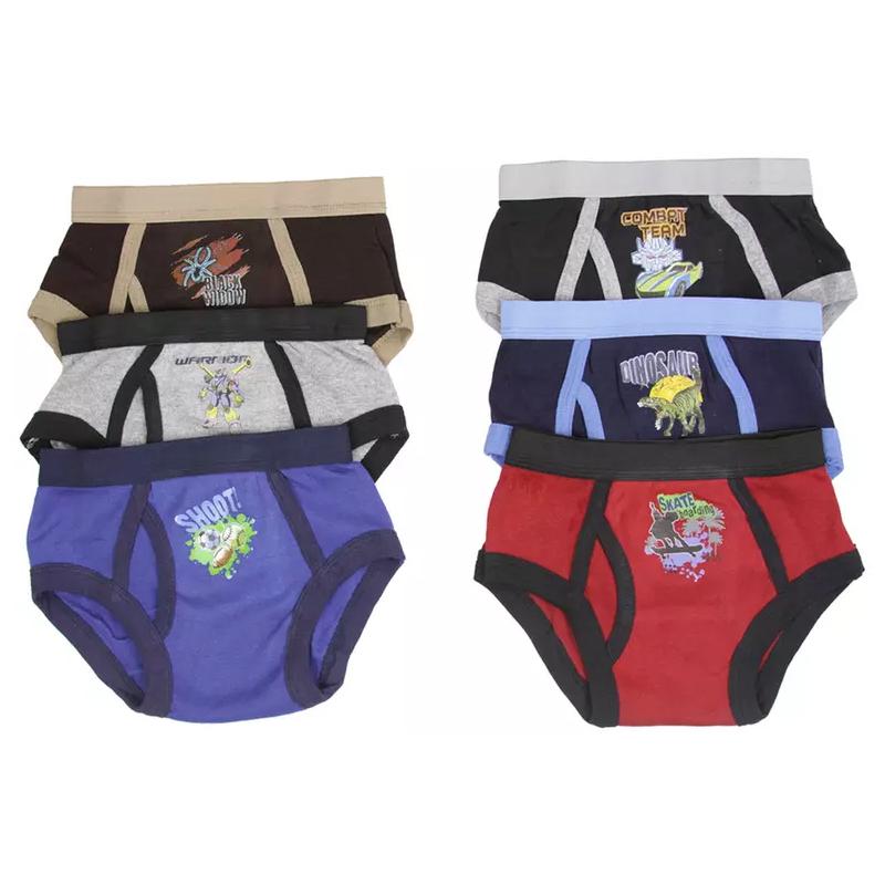 6-Pack: Boy's Cool Cotton-Blend Graphics Briefs Men's Clothing - DailySale