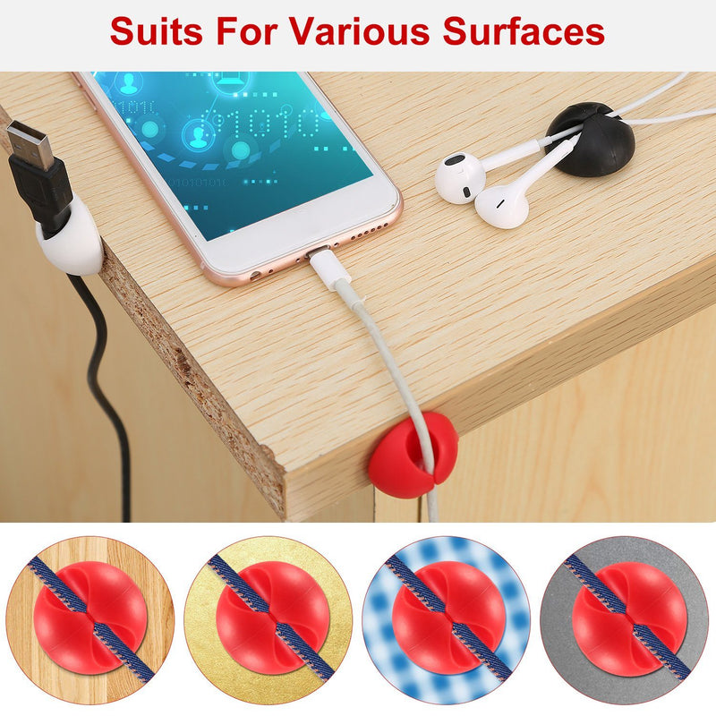 6-Pack: Cable Clips Adhesive Wire Cord Clamps Mobile Accessories - DailySale