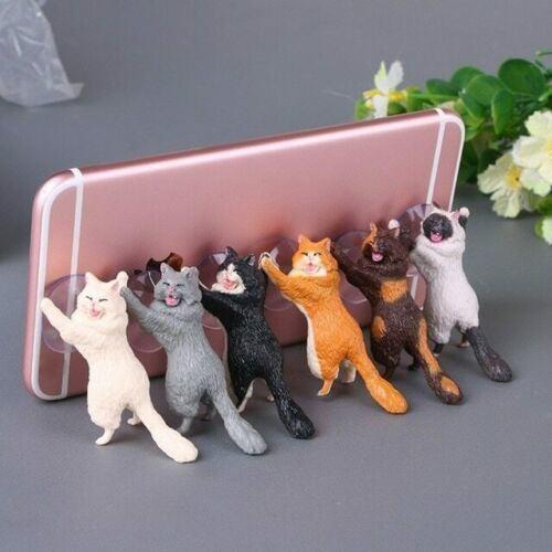 6-Pack: Cat Themed Suction Cup Phone Holder Mobile Accessories - DailySale