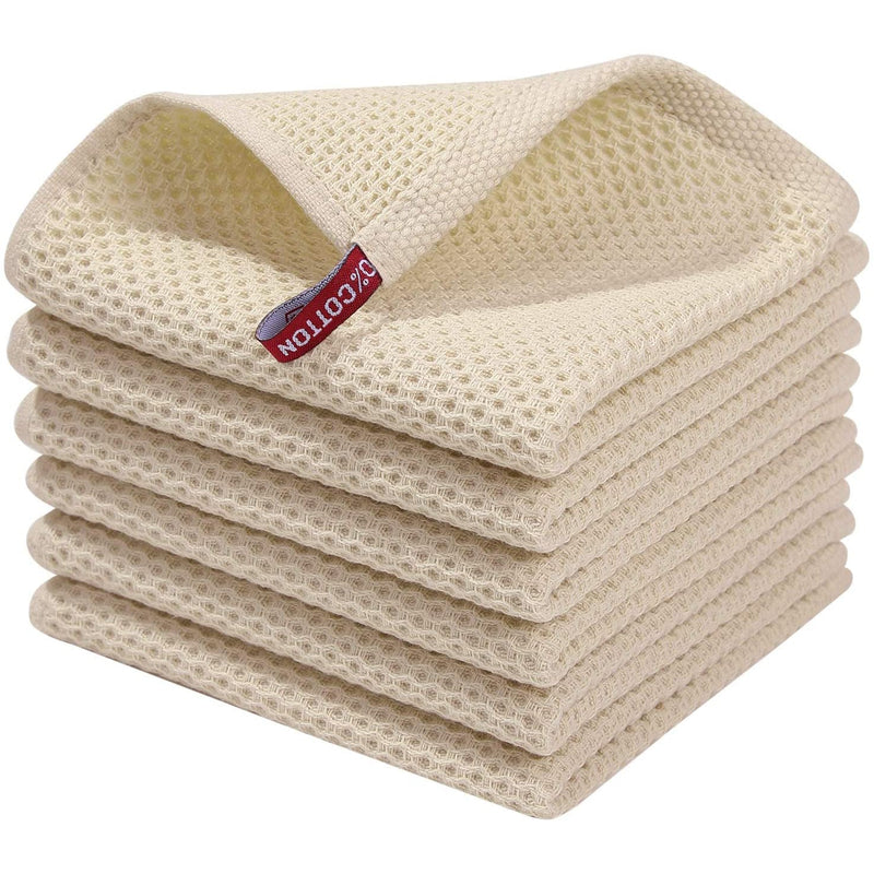 6-Pack: Cotton Waffle Woven Kitchen Towel Kitchen Tools & Gadgets Beige - DailySale