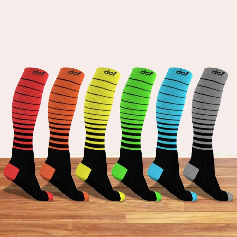 6-Pack: DCF Unisex Striped Compression Socks Wellness & Fitness - DailySale