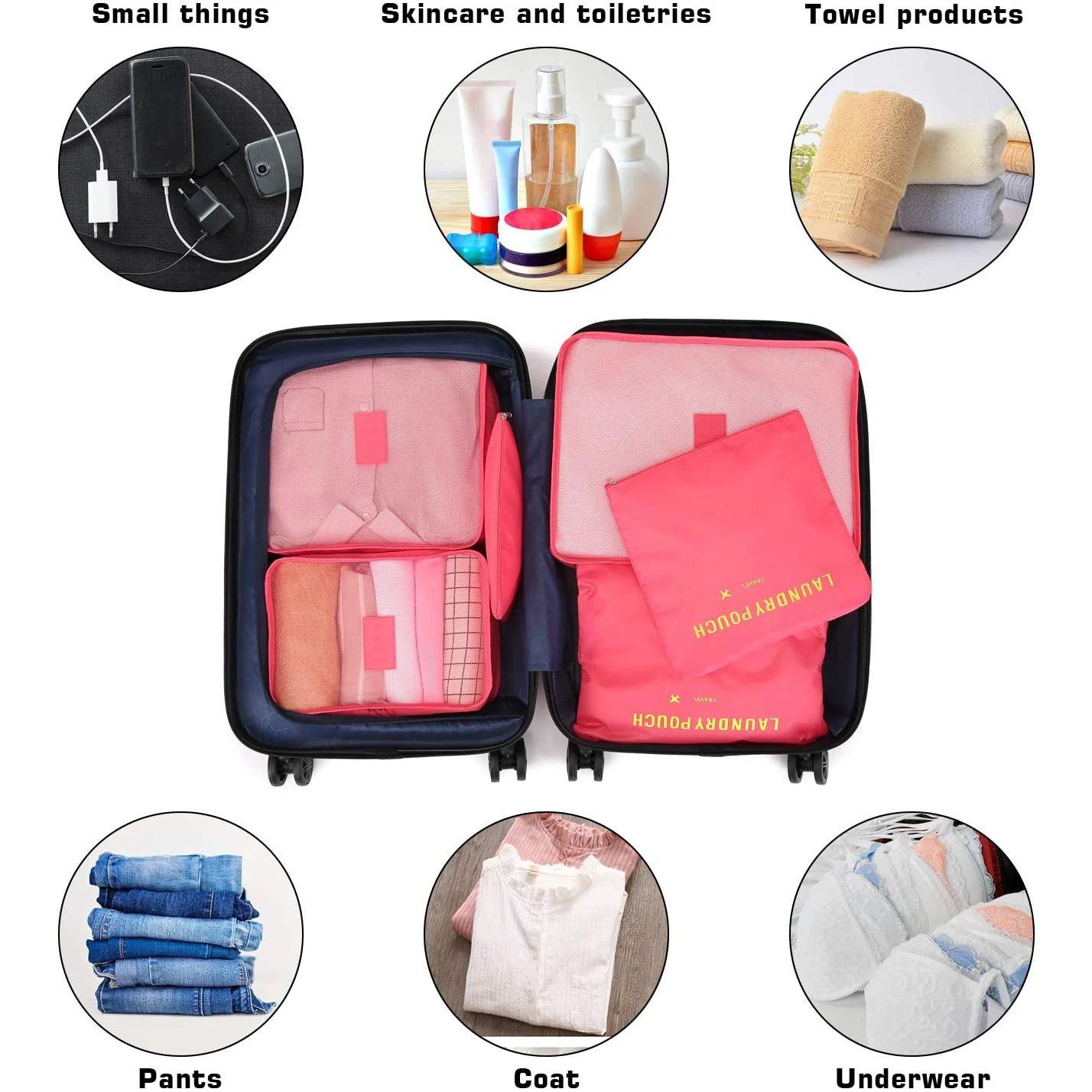 6-Pack: Fitnate Compression Packing Cubes Bags & Travel - DailySale