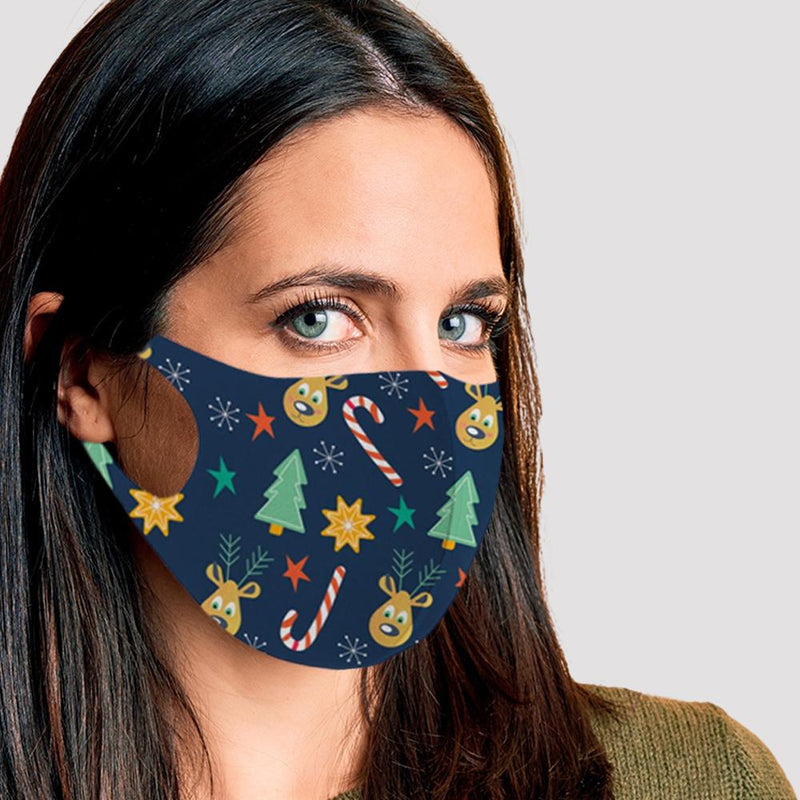 6-Pack: Fun Designed Holiday Themed Reusable Face Masks