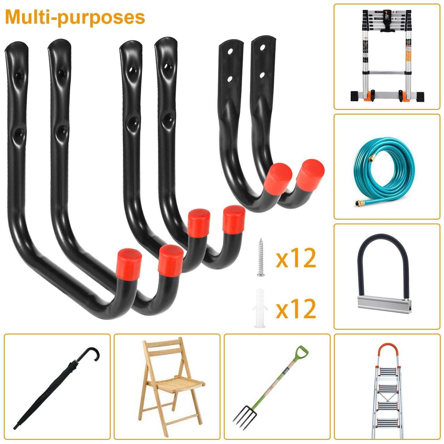 6-Pack: Garage Storage Hooks Closet & Storage - DailySale