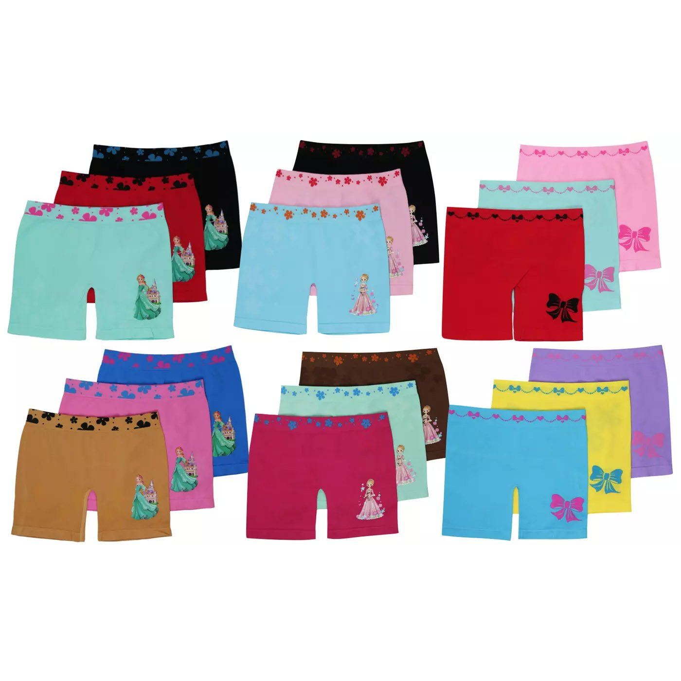 6-Pack: Girl's Mystery Seamless Lightweight Layering Shorts Women's Clothing - DailySale