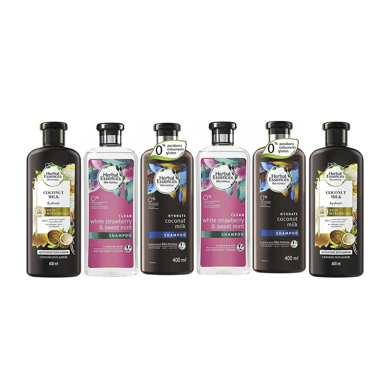 6-Pack: Herbal Essence Shampoo and Conditioner Set 400ml Beauty & Personal Care - DailySale