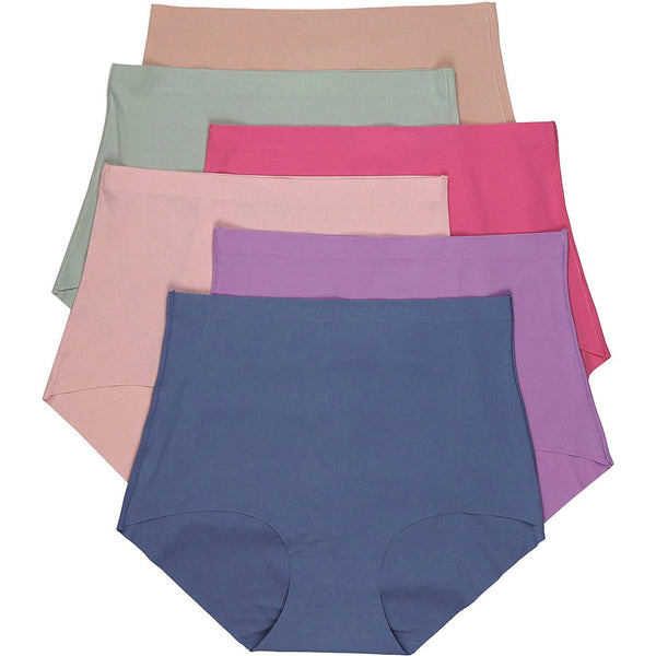 6-Pack: High Waist Seamless Basic Laser Cut Panties Women's Clothing S - DailySale