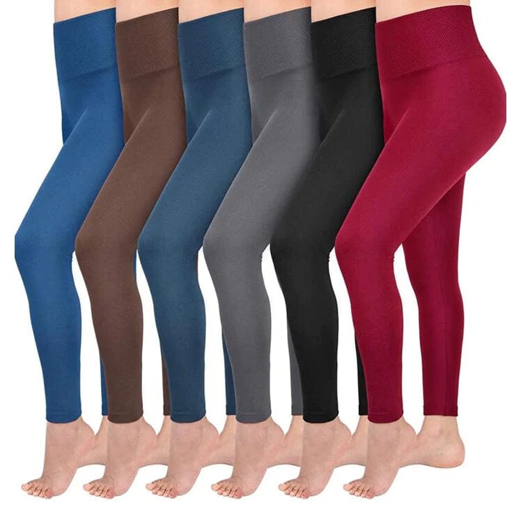 6-Pack: Hot Women’s Fleece Lined Leggings High Waist Soft Stretchy Warm Leggings Women's Bottoms Assorted - DailySale