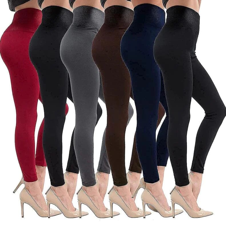 6-Pack: Hot Women’s Fleece Lined Leggings High Waist Soft Stretchy Warm Leggings Women's Bottoms - DailySale