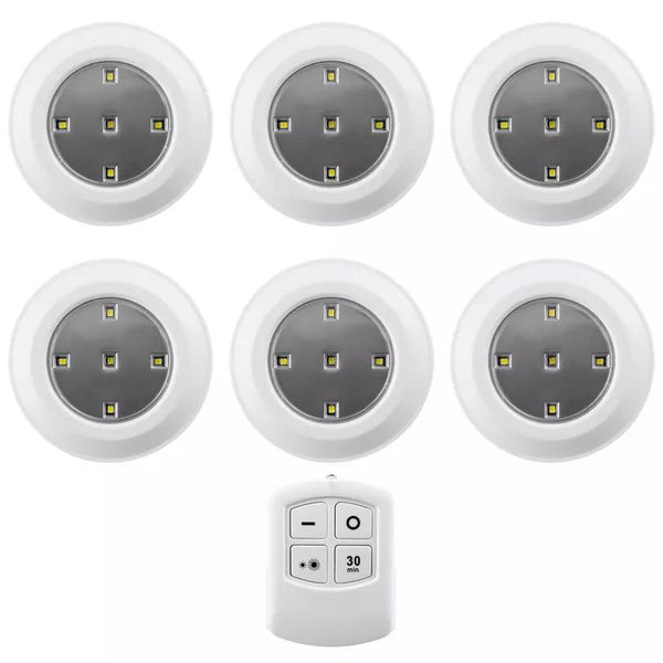 6-Pack: Liger LED Wireless Puck Lights With Remote Control Lighting & Decor - DailySale