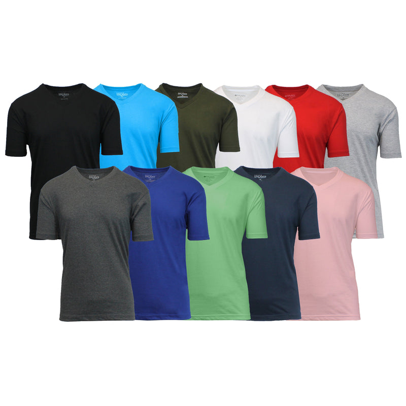6-Pack: Men's Assorted Short Sleeve V-Neck Tees Men's Clothing S - DailySale