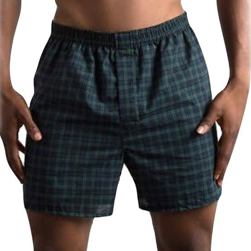 6-Pack: Men's Plaid Premium Cotton Woven Boxer Shorts Men's Clothing - DailySale