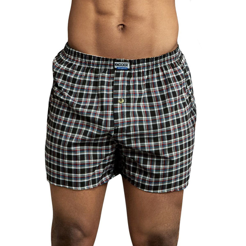 6-Pack: Men's Plaid Premium Cotton Woven Boxer Shorts Men's Clothing - DailySale