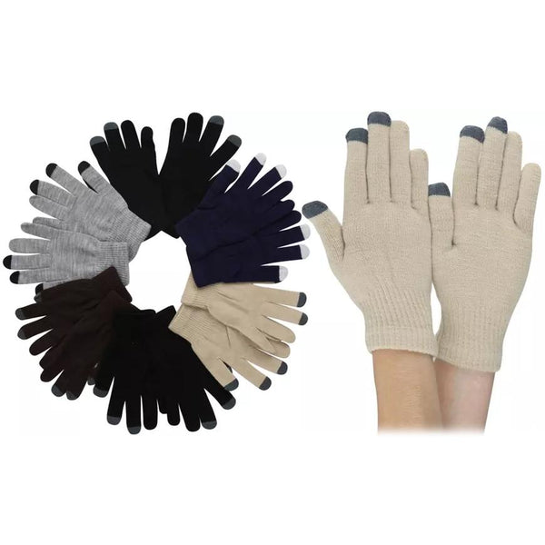 6-Pack: Men's Plain Acrylic Magic Gloves with Contrast Tips Men's Accessories - DailySale