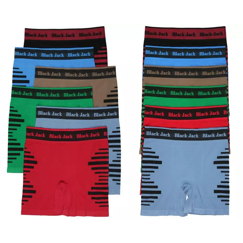 6-Pack: Men's Support Microfiber Boxer Briefs Trunks Men's Clothing Double Diamond Stripes - DailySale