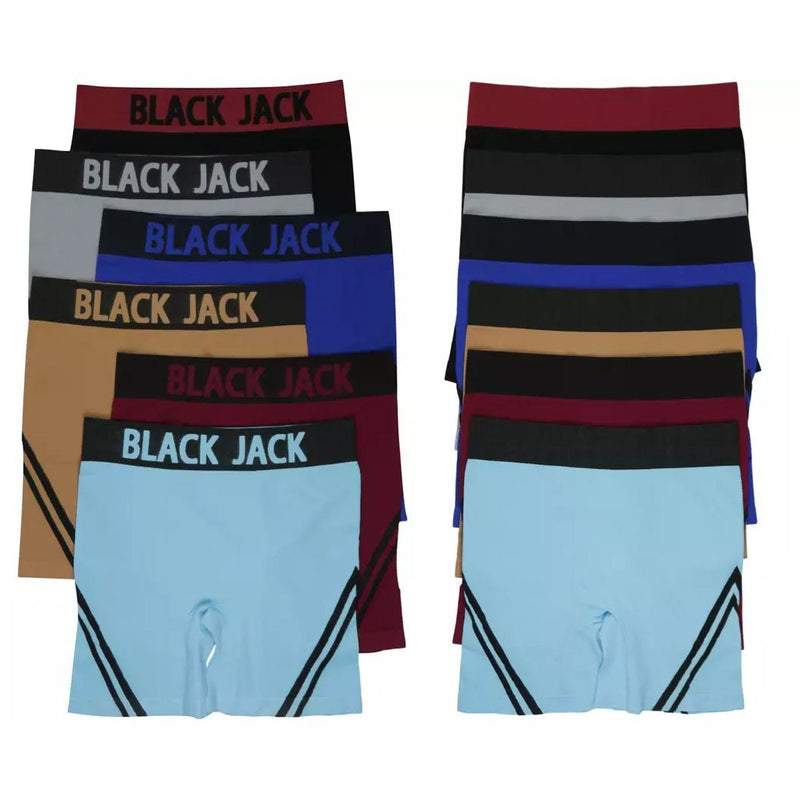 6-Pack: Men's Support Microfiber Boxer Briefs Trunks Men's Clothing Triangle Side Stripes - DailySale