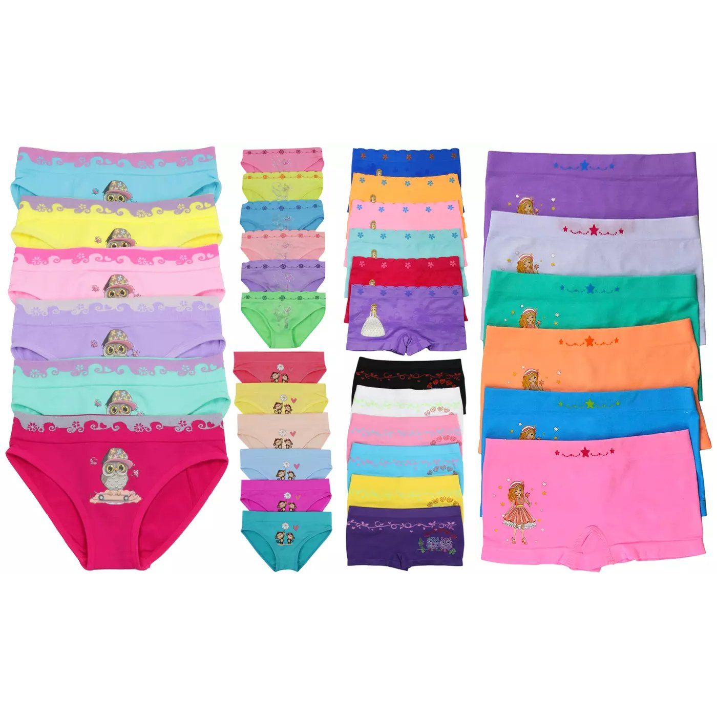 6-Pack: Mystery Girls' Boyshorts or Bikini Panties Women's Clothing - DailySale